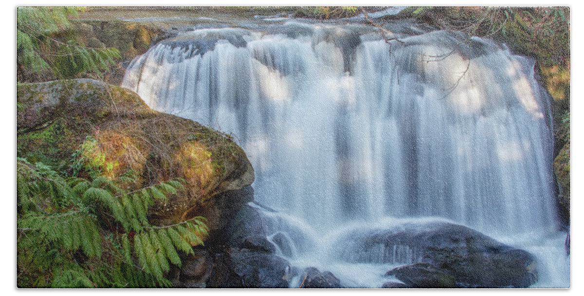 Whatcom Falls Bath Towel featuring the photograph Whatcome Falls by Tony Locke