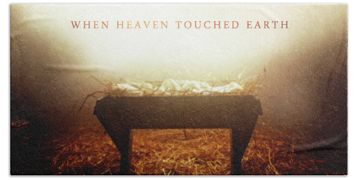 Holiday Bath Towel featuring the digital art When Heaven Touched Earth by Kathryn McBride