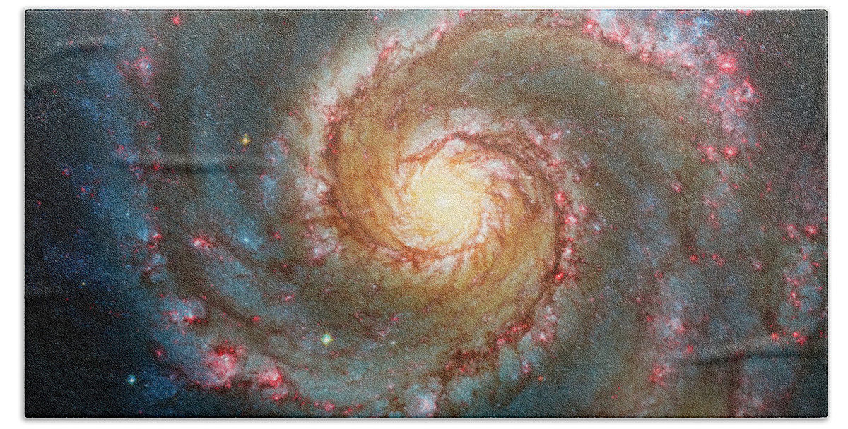 Space Hand Towel featuring the photograph Whirlpool Galaxy by Jennifer Rondinelli Reilly - Fine Art Photography