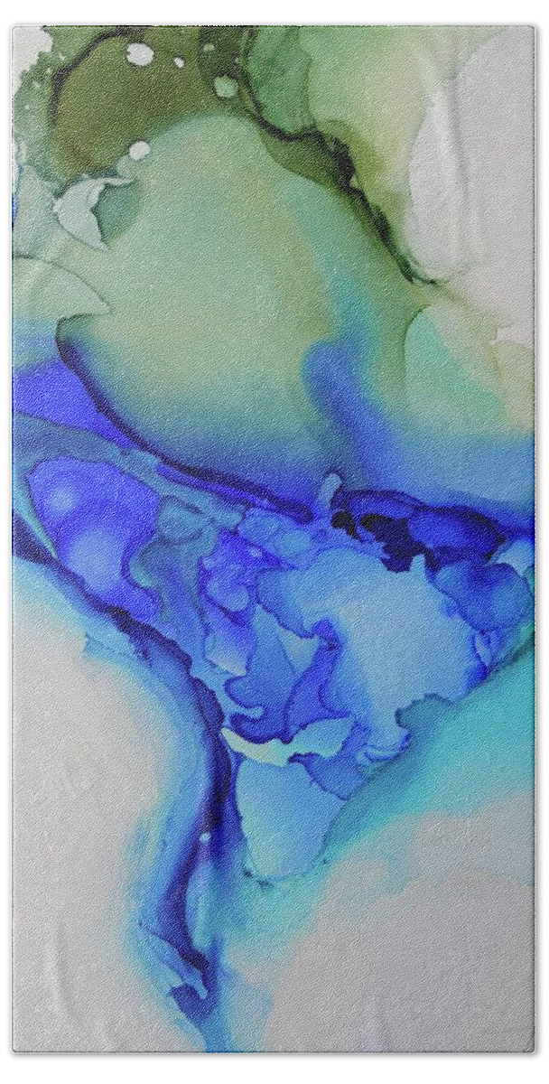 Alcohol Ink Bath Towel featuring the painting Whirlwind by Tracy Male