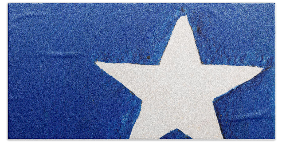 White Star Bath Towel featuring the photograph White Star on Blue by Tikvah's Hope