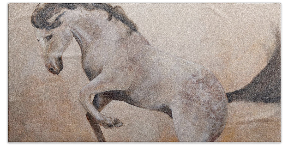Horse Bath Towel featuring the painting Wild by Alan Lakin