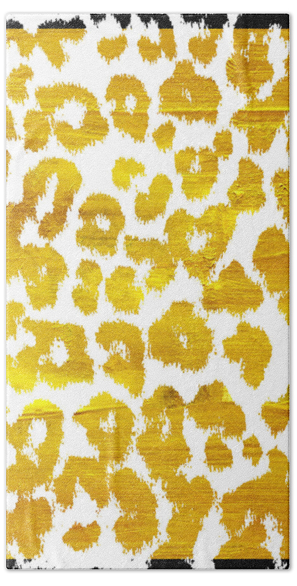 Leopard Fur Hand Towel featuring the painting Wild Thing Leopard Pattern by Mindy Sommers