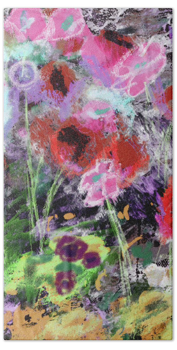 Flowers Hand Towel featuring the mixed media Wildest Flowers 2- Art by Linda Woods by Linda Woods