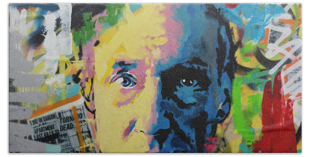 William Hand Towel featuring the painting William Burroughs by Richard Day