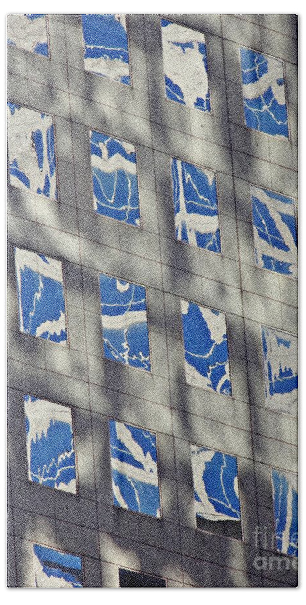 Window Bath Towel featuring the photograph Windows of 2 World Financial Center 3 by Sarah Loft