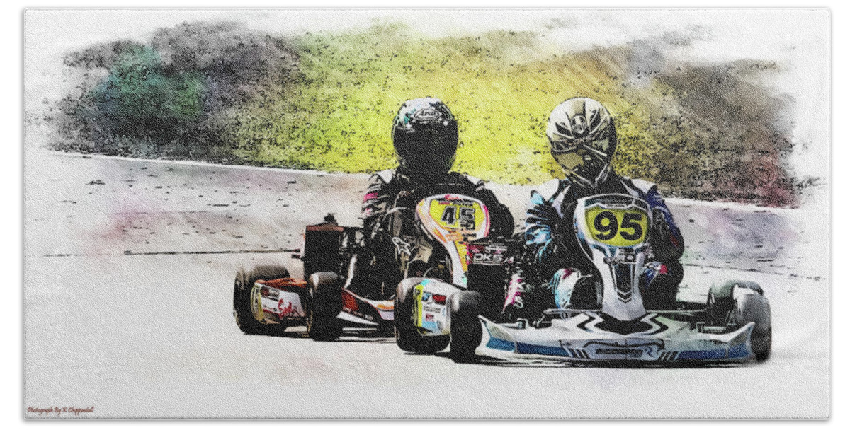 Wingham Go Karts Australia Bath Towel featuring the photograph Wingham Go Karts 05 by Kevin Chippindall