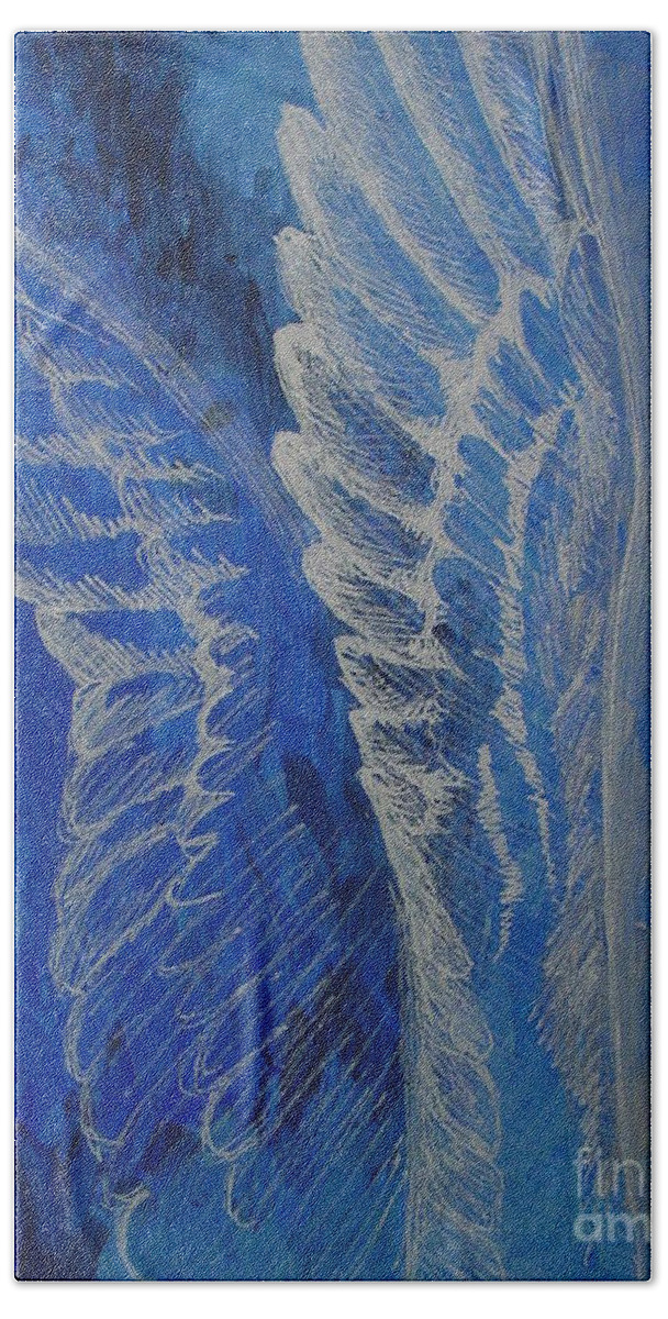 Acrylic Bath Towel featuring the painting Wings of Angel by Jindra Noewi