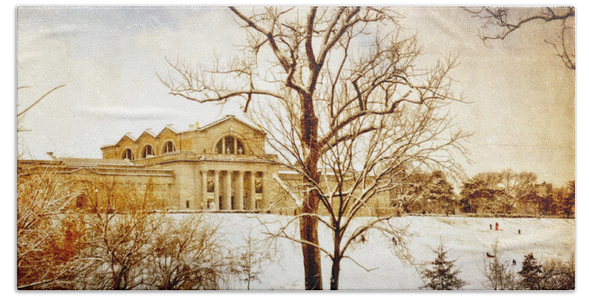 St. Louis Bath Towel featuring the photograph Winter At The Art Museum by Marty Koch