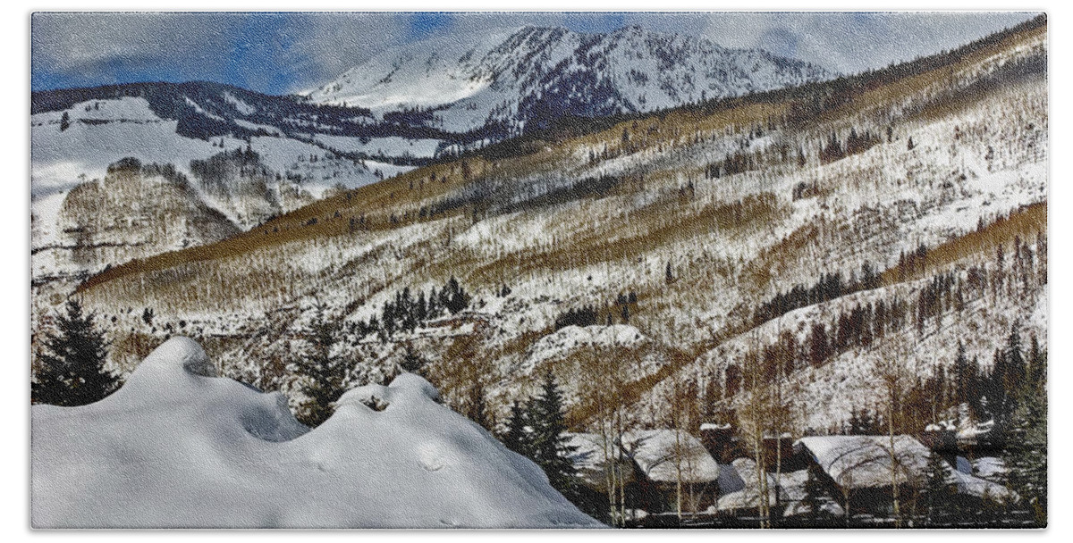 Winter Landscape Bath Towel featuring the photograph Winter in East Vail by David Salter