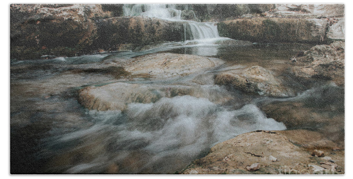 Waterfall Bath Towel featuring the photograph Winter inthe Falls by Iris Greenwell