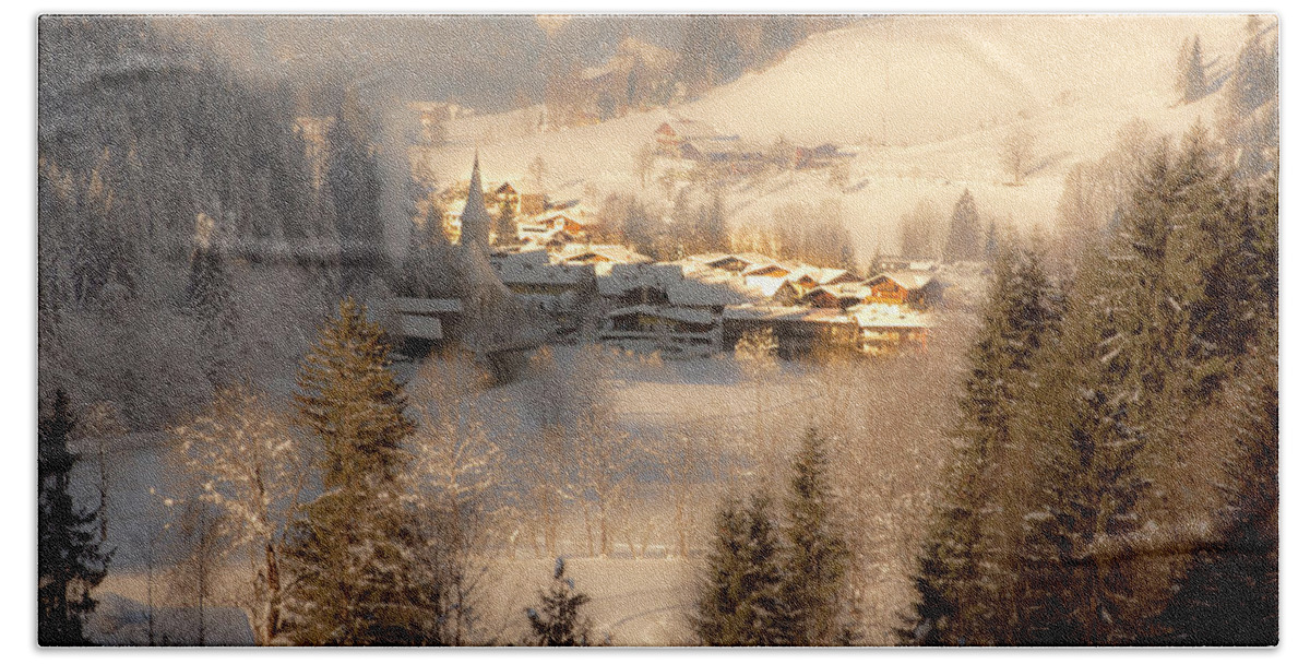 Landscape Bath Towel featuring the photograph Winter Landscape Salzburger Land by Wolfgang Stocker