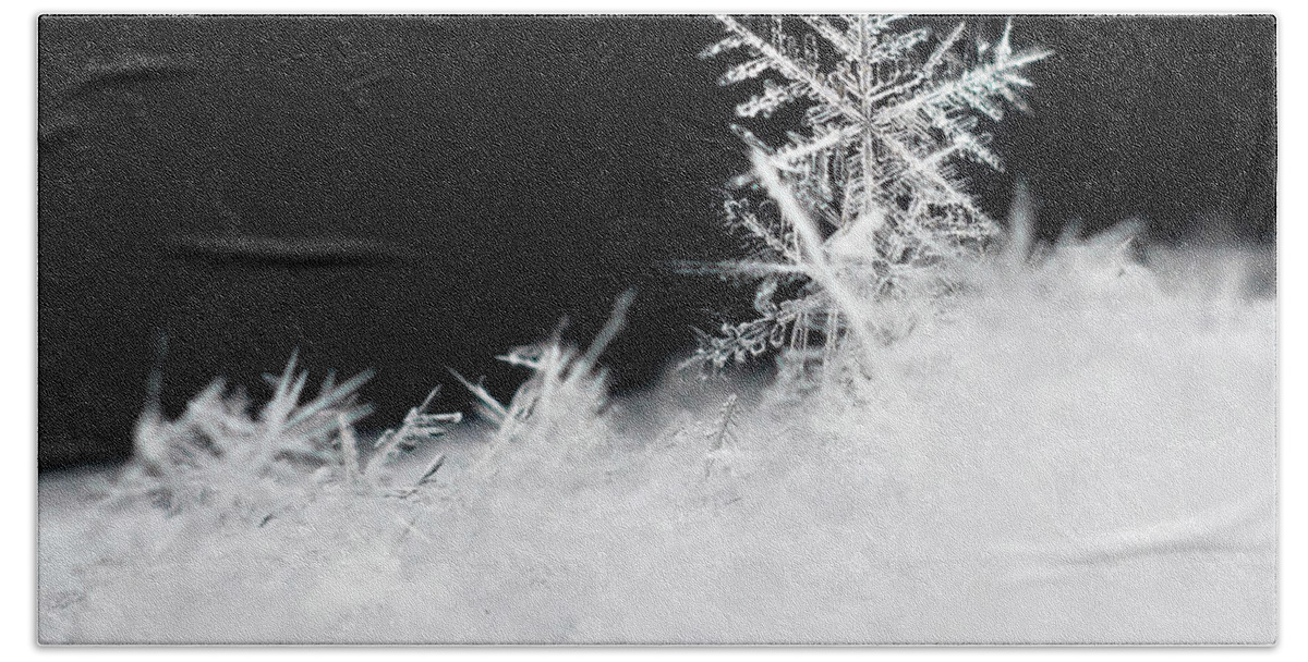 Snowflake Hand Towel featuring the photograph Winter Magic by Penny Meyers