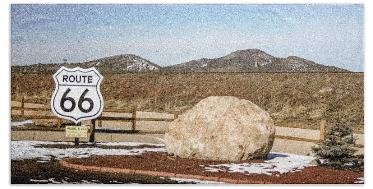 Arizona Bath Towel featuring the photograph Winter on Route 66 by Darrell Foster