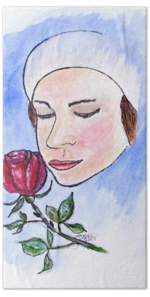 Rose Hand Towel featuring the painting Winter Rose by Clyde J Kell