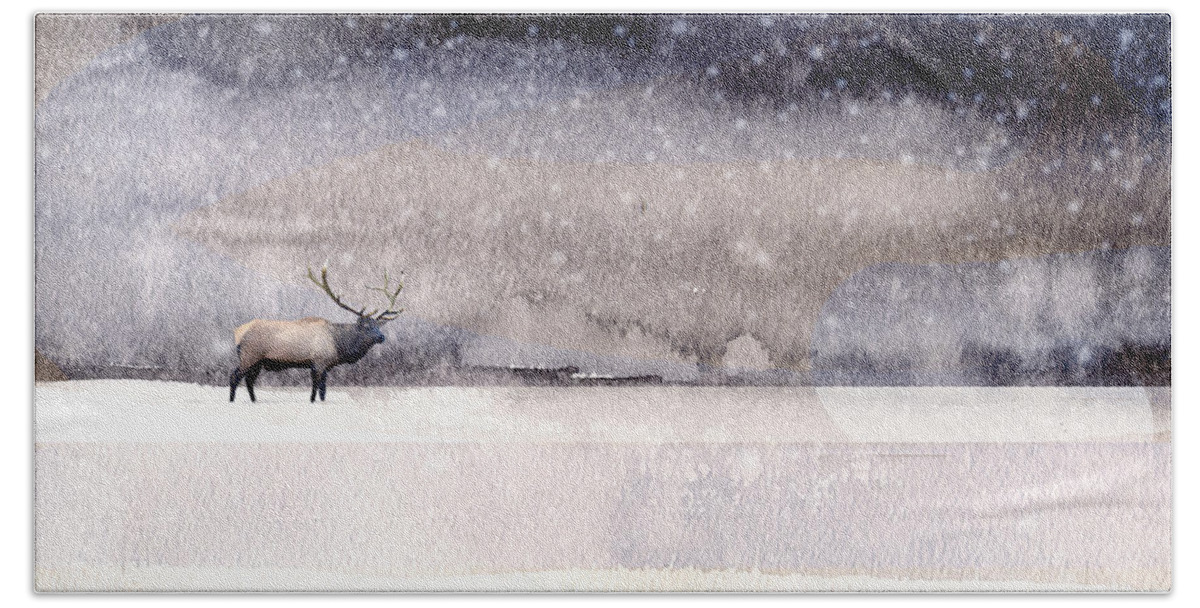 Nature Bath Towel featuring the painting Winter Storm by Paul Sachtleben