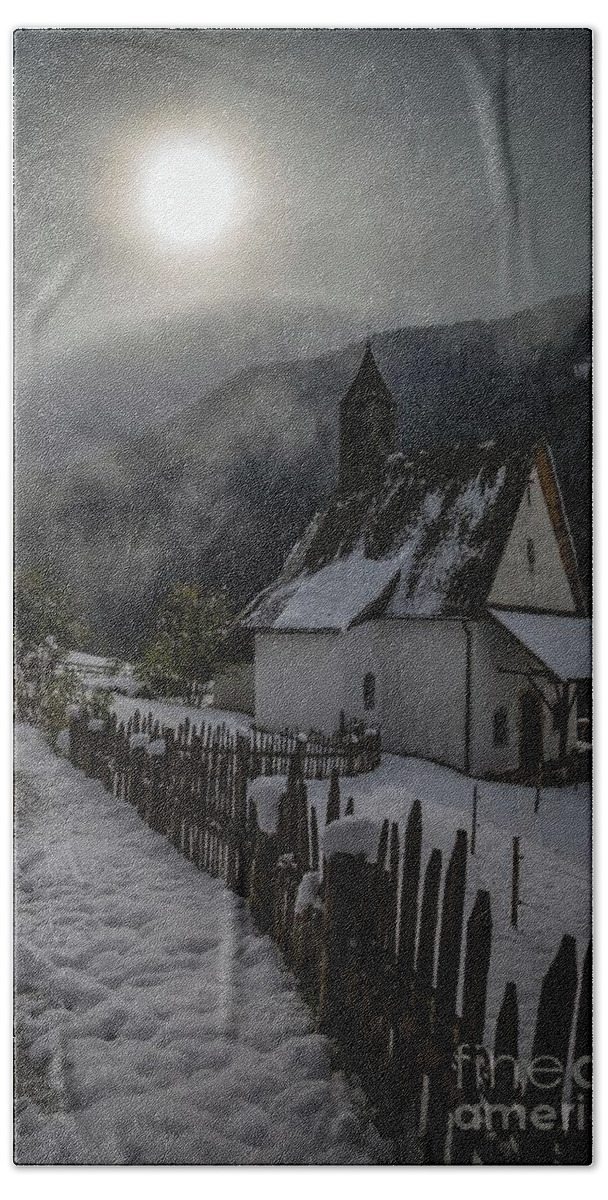 St Sebastian Church Hand Towel featuring the photograph Winter Sun by Eva Lechner