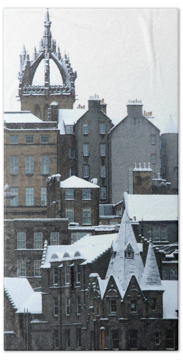 Scotland Hand Towel featuring the photograph Winter Townscape Scotland by Heather Lennox