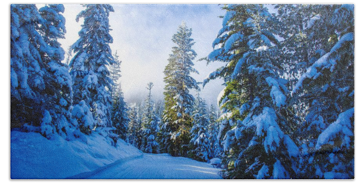 Wintertime Hdr Hand Towel featuring the photograph Wintertime HDR by Lynn Hopwood