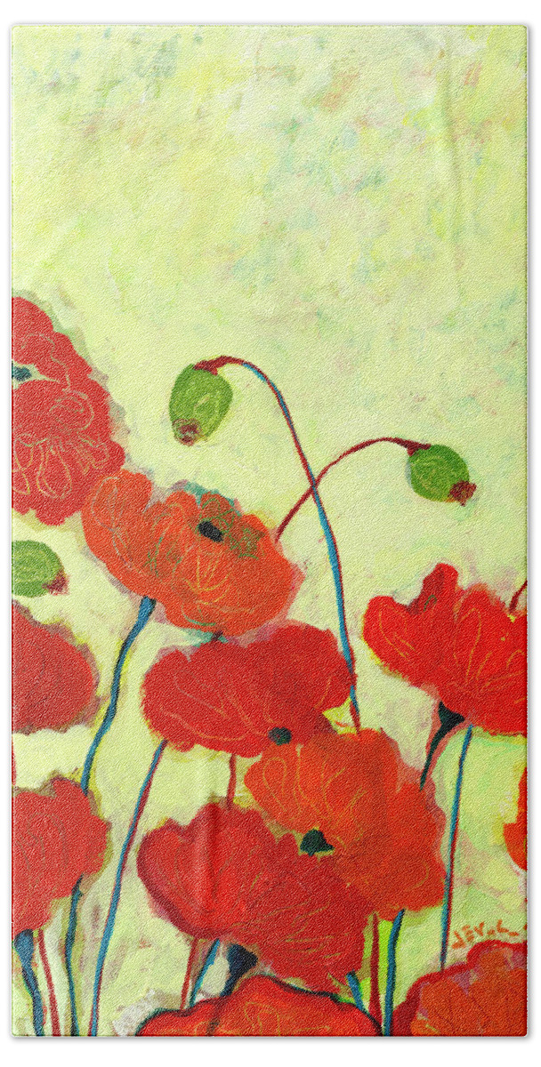 Floral Bath Sheet featuring the painting Wishful Blooming by Jennifer Lommers