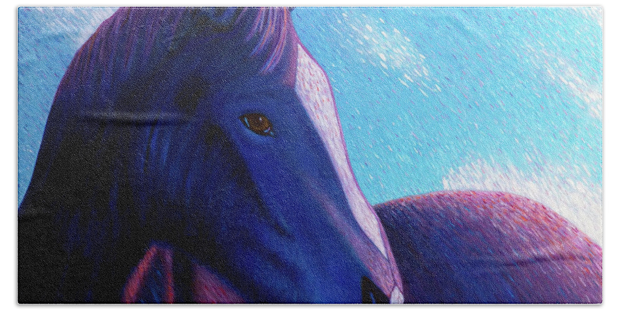 Horse Bath Towel featuring the painting With Every Step by Brian Commerford