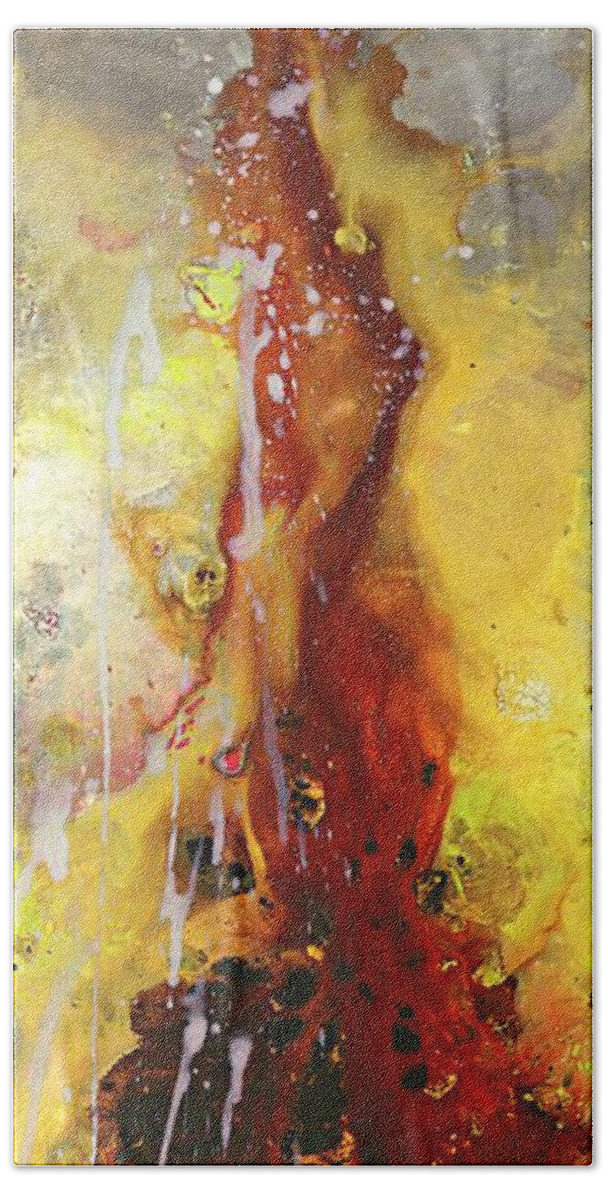 Abstract Painting. Hand Towel featuring the painting Wizardly by Kasha Ritter