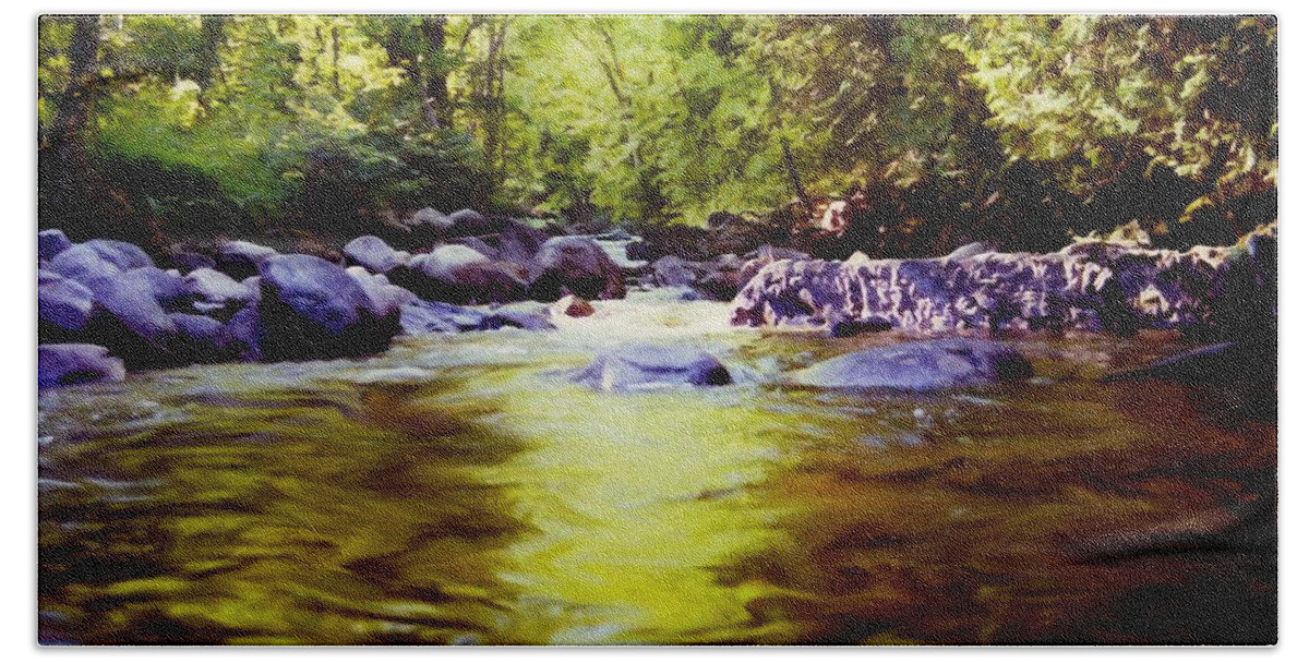 Tabor Branch Waits River Bath Towel featuring the photograph Woodland Pool by Frank Wilson