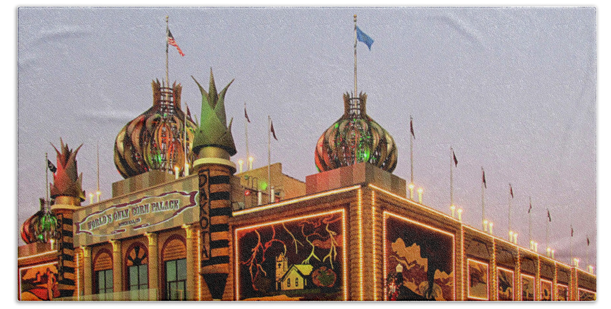 Corn Bath Towel featuring the photograph World's Only Corn Palace 2017-18 by Richard Stedman