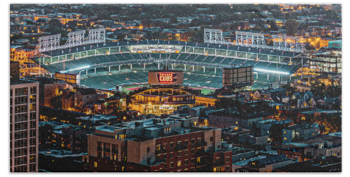 Wrigley Field From Park Place Towers Dsc4678 Bath Towel featuring the photograph Wrigley Field from Park Place Towers DSC4678 by Raymond Kunst