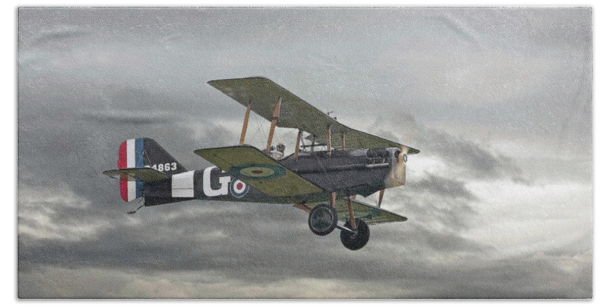 Aircraft Hand Towel featuring the digital art WW1 - Icon SE5 by Pat Speirs
