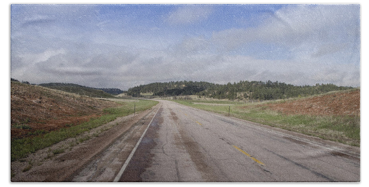 Road Bath Towel featuring the photograph Wyoming Road by Erik Burg