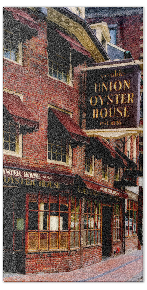 Ye Olde Union Oyster House Bath Towel featuring the photograph Ye Olde Union Oyster House by Mountain Dreams