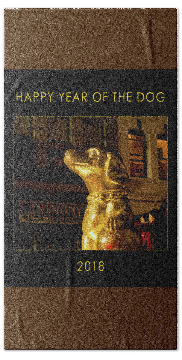 Year Of The Dog Hand Towel featuring the photograph Year of the Dog by Bonnie Follett