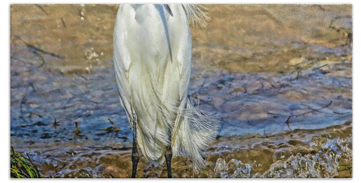 Snowy Egret Bath Towel featuring the photograph Yellow Boots by HH Photography of Florida
