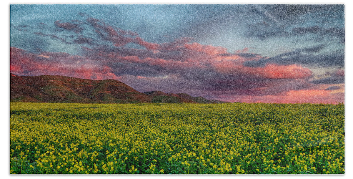 California Bath Towel featuring the photograph Yellow Fields Forever by Beth Sargent