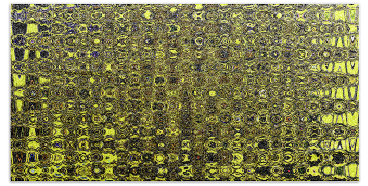 Yellow Janca Abstract # 2699e3 Bath Towel featuring the digital art Yellow Janca Abstract # 2699e3 by Tom Janca