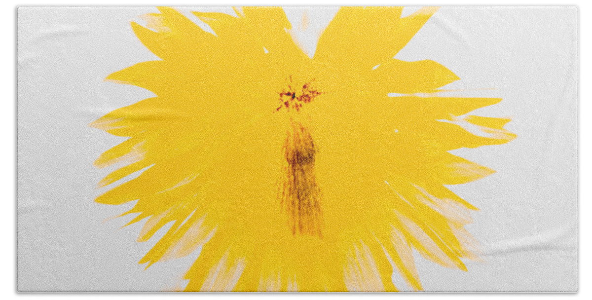 Abstract Bath Towel featuring the photograph Yellow Splodge by Roy Pedersen