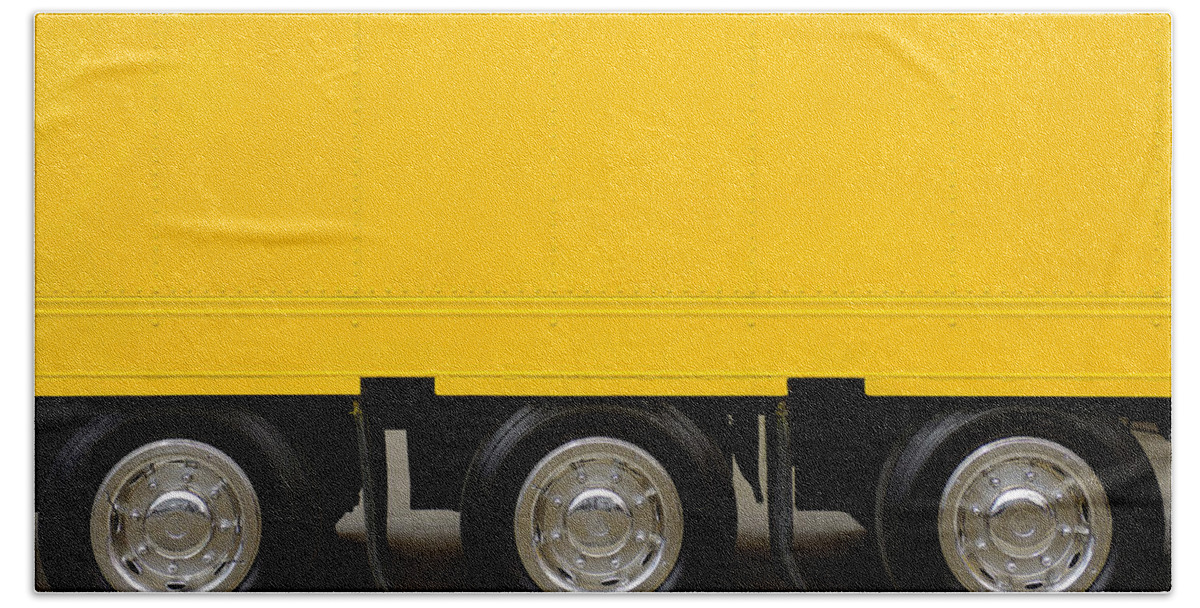 Advertising Hand Towel featuring the photograph Yellow Truck by Carlos Caetano