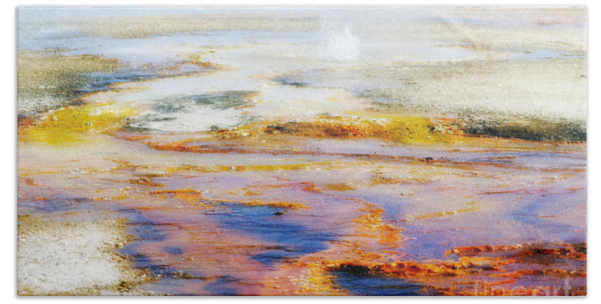 Colorful Hand Towel featuring the photograph Yellowstone Abstract II by Teresa Zieba