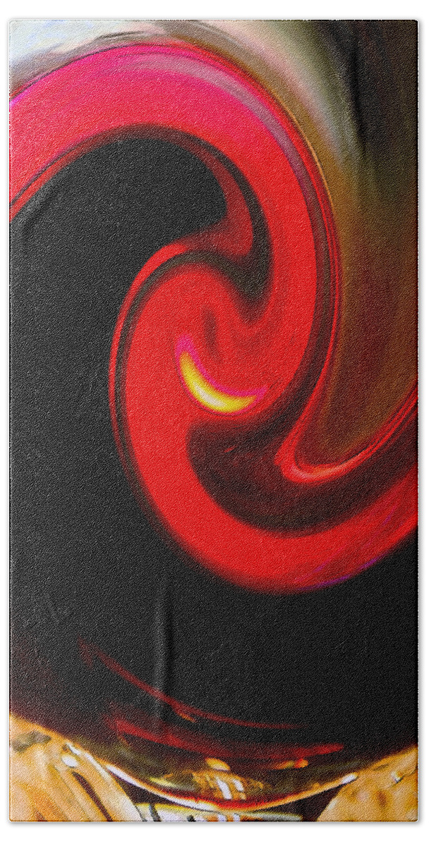Red Hand Towel featuring the photograph Yin Yang by Bill Owen