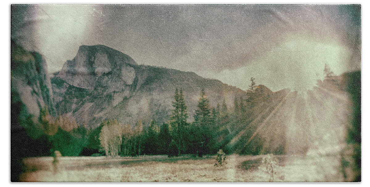 Yosemite Bath Towel featuring the photograph Yosemite Valley Half Dome Collodion by Lawrence Knutsson
