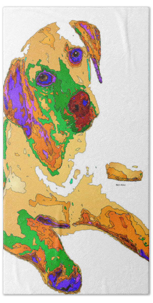 Dog Bath Towel featuring the digital art You and Me Forever. Pet Series by Rafael Salazar