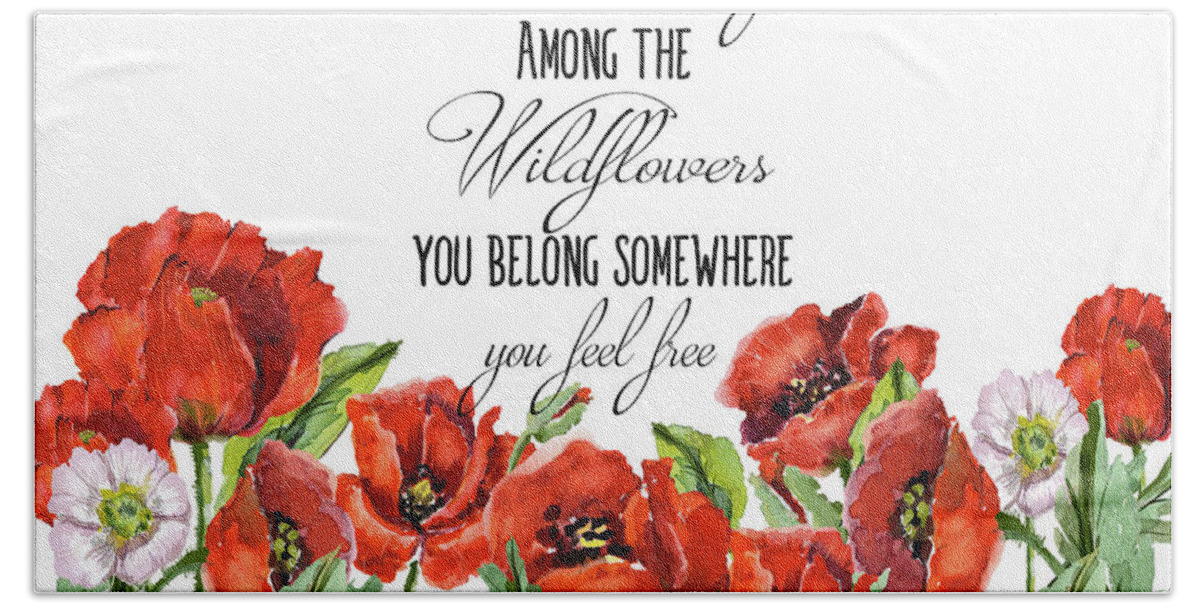 Flowers Hand Towel featuring the painting You Belong Among the Wildflowers by Colleen Taylor