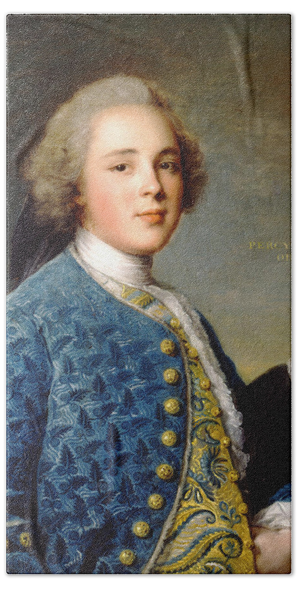 Jean-marc Nattier Bath Towel featuring the painting Young Boy Percy Wyndham by MotionAge Designs