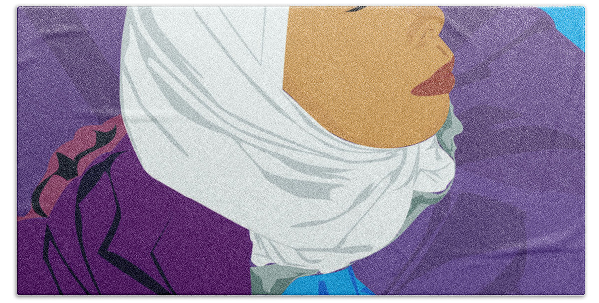  Bath Towel featuring the digital art Young Maryam by Scheme Of Things Graphics