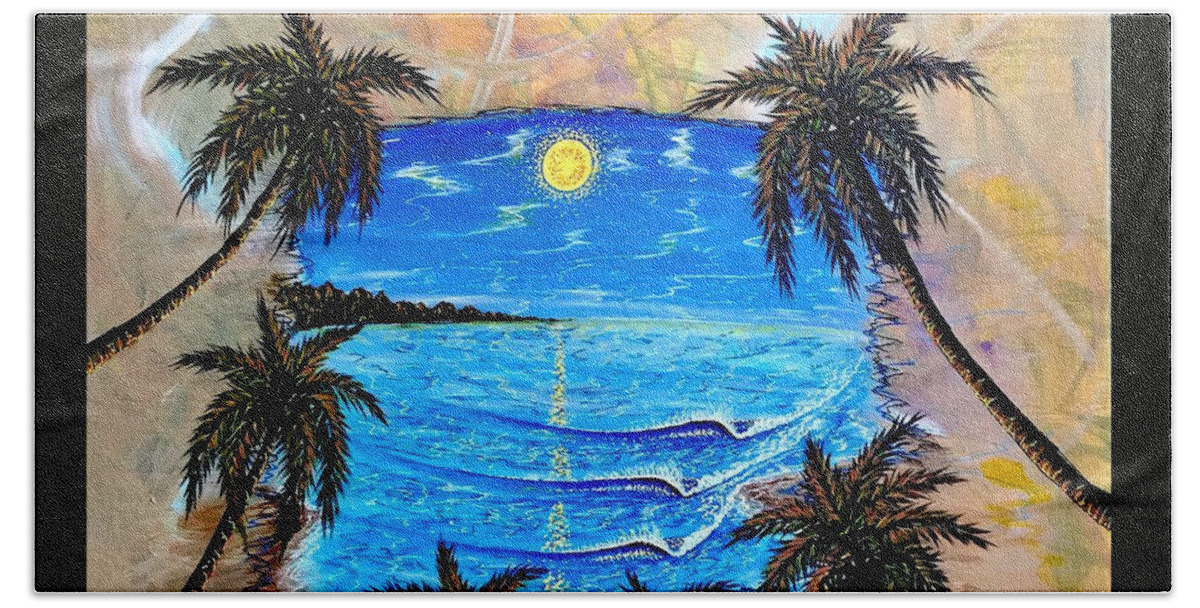Tropical Hand Towel featuring the painting Your vision by Paul Carter