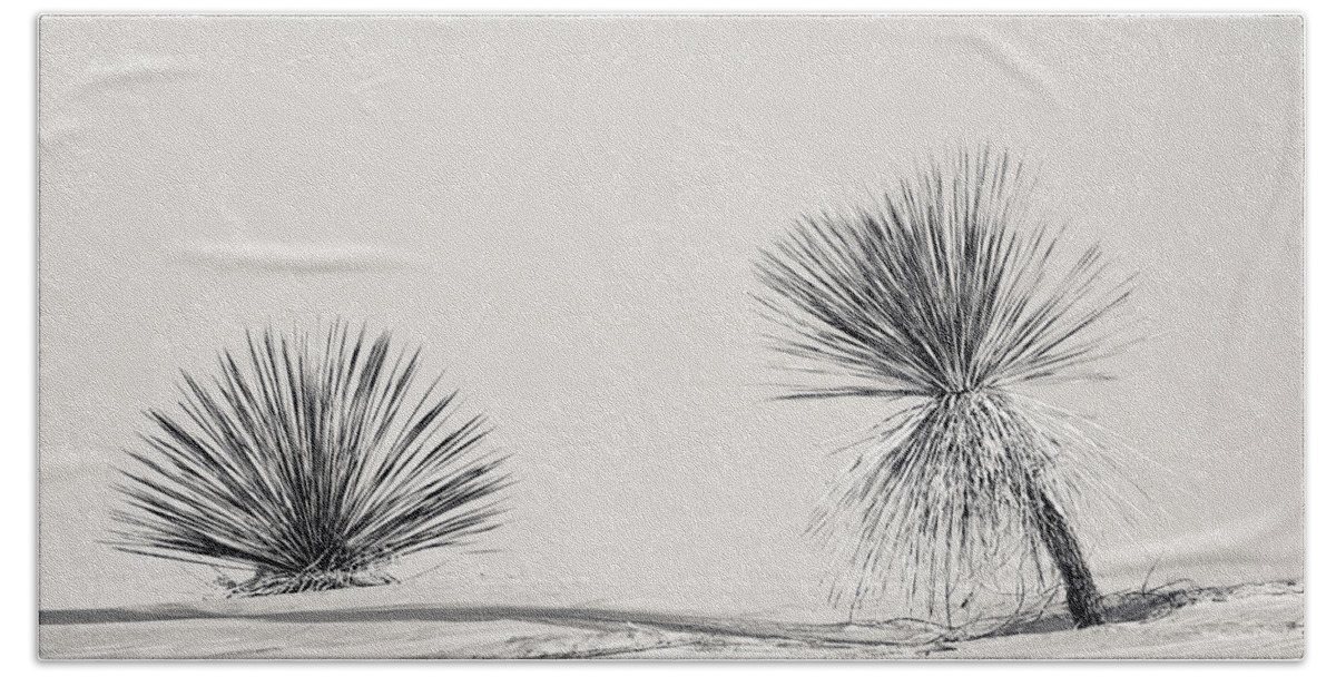 Yucca Bath Towel featuring the photograph yucca in White sands by Ralf Kaiser