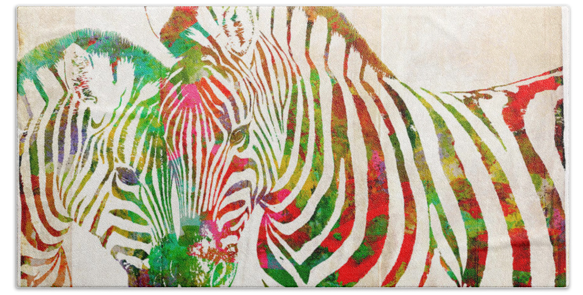 Zebra Bath Towel featuring the digital art Zebra Lovin by Nikki Smith