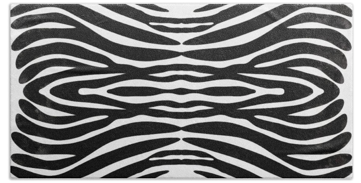 Zebra Bath Towel featuring the painting Zebra Skin Animal Print by Edward Fielding