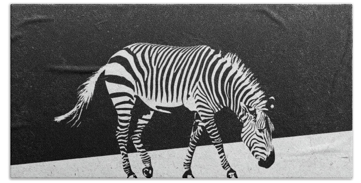 Zebra Hand Towel featuring the digital art Zebra by Zoltan Toth